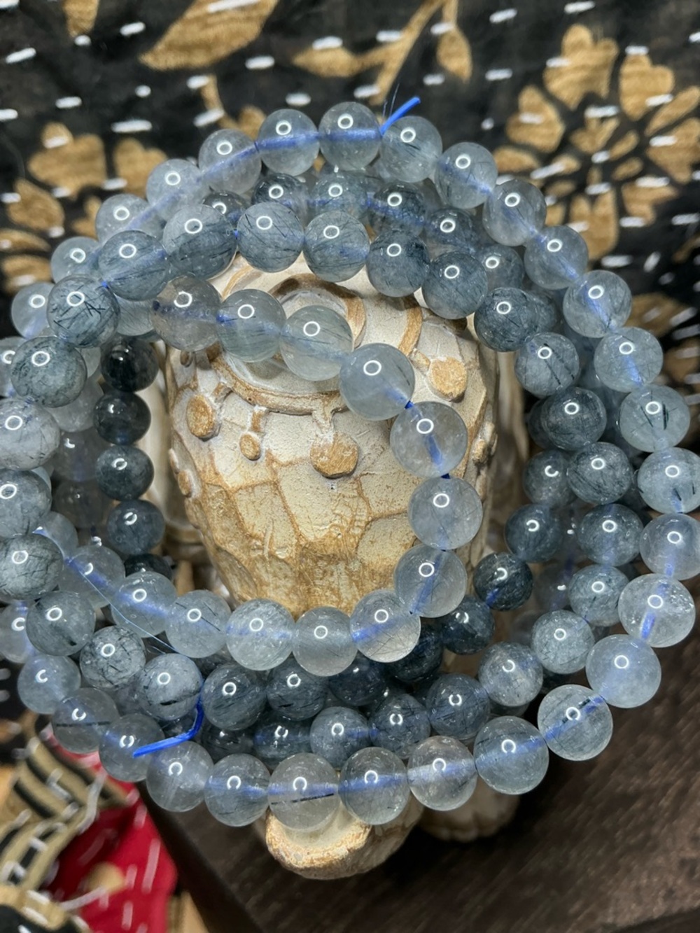 Blue Rutilated Quartz Triple 6mm - Picture 2 of 6